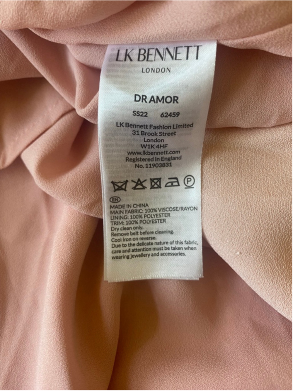 NWT LK Bennett Pink Midi Dress Size 6 - Picture 9 of 9